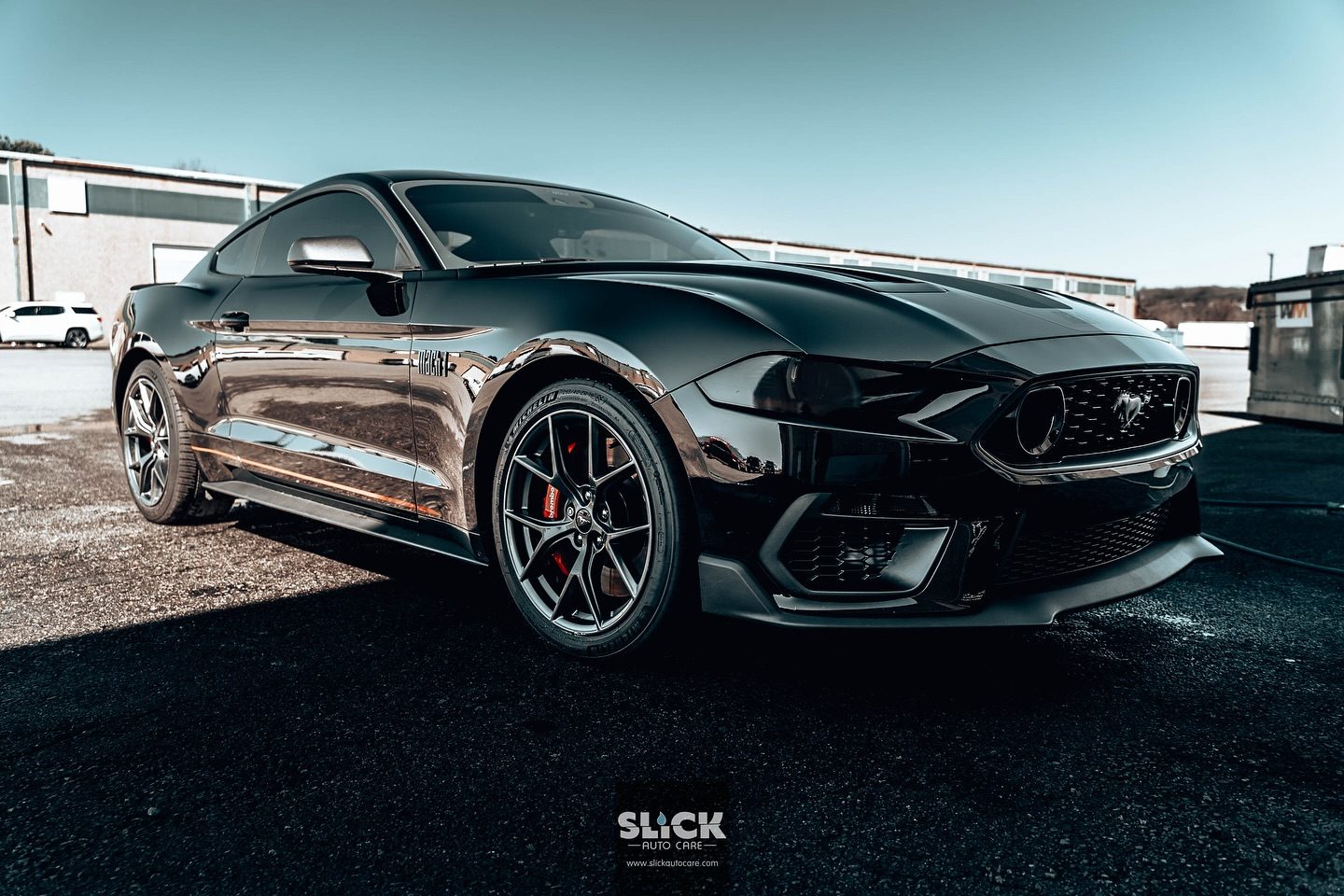 Coated Mustang at Slick Auto Care, the kind of protection Cabot commuters book