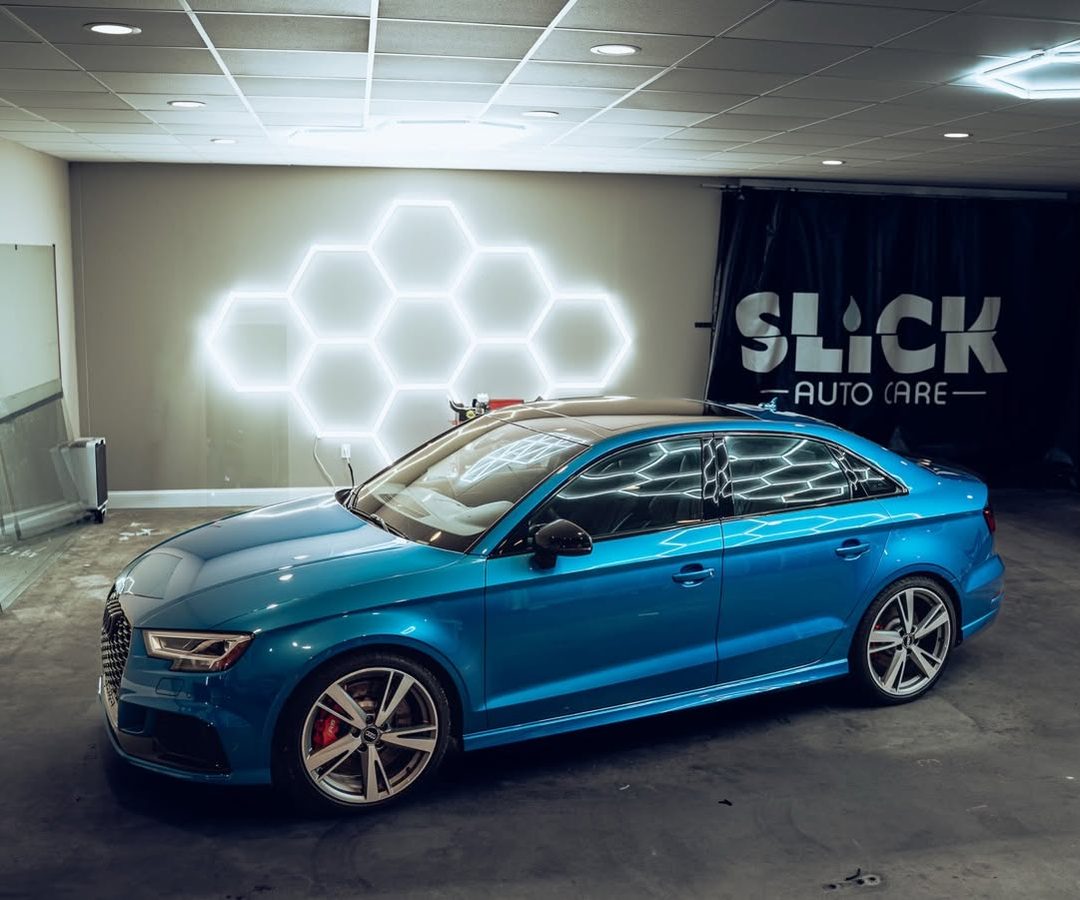 Vehicle in the Slick Auto Care detail bay in Little Rock AR, the shop Conway customers drive to