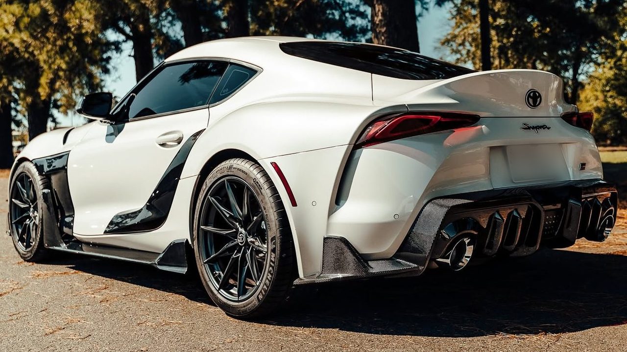 Toyota Supra protected with film and coating before a long drive, booked from Jacksonville AR